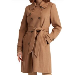 Lauren Ralph Lauren Wool Blend Belted Trench Coat Size 2